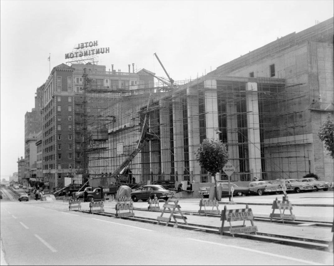 #235 Track reconstruction east of California Street at Jones, 1957.