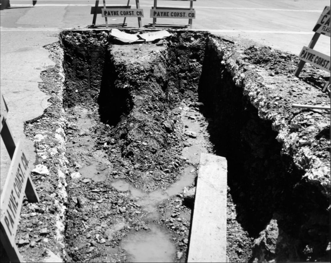 #241 Trench at Mason and California streets, 1957.