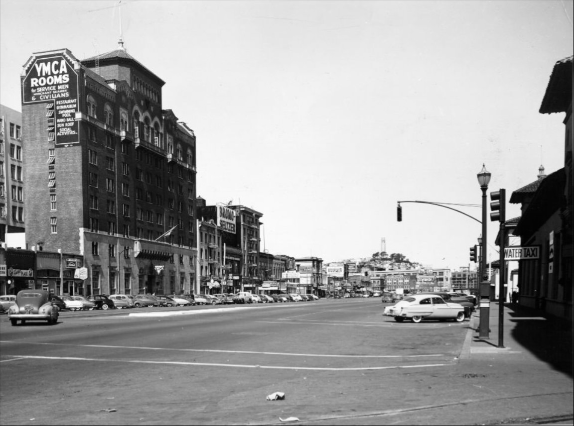 #242 Embarcadero from Howard Street toward Market Street, circa 1950s.