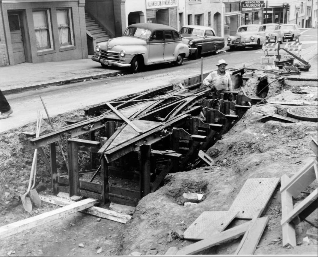 #243 Hyde Street between Jackson and Pacific, northern view, 1957.