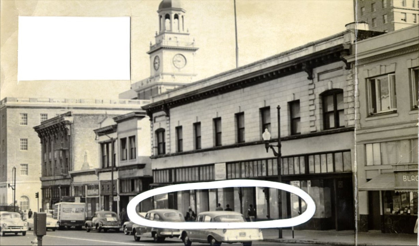 #251 400 block of Kearny Street between Pine and California, 1957.