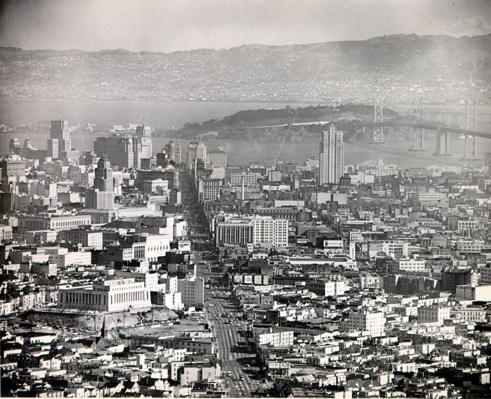 #36 View east down Market Street from San Francisco, 1955.