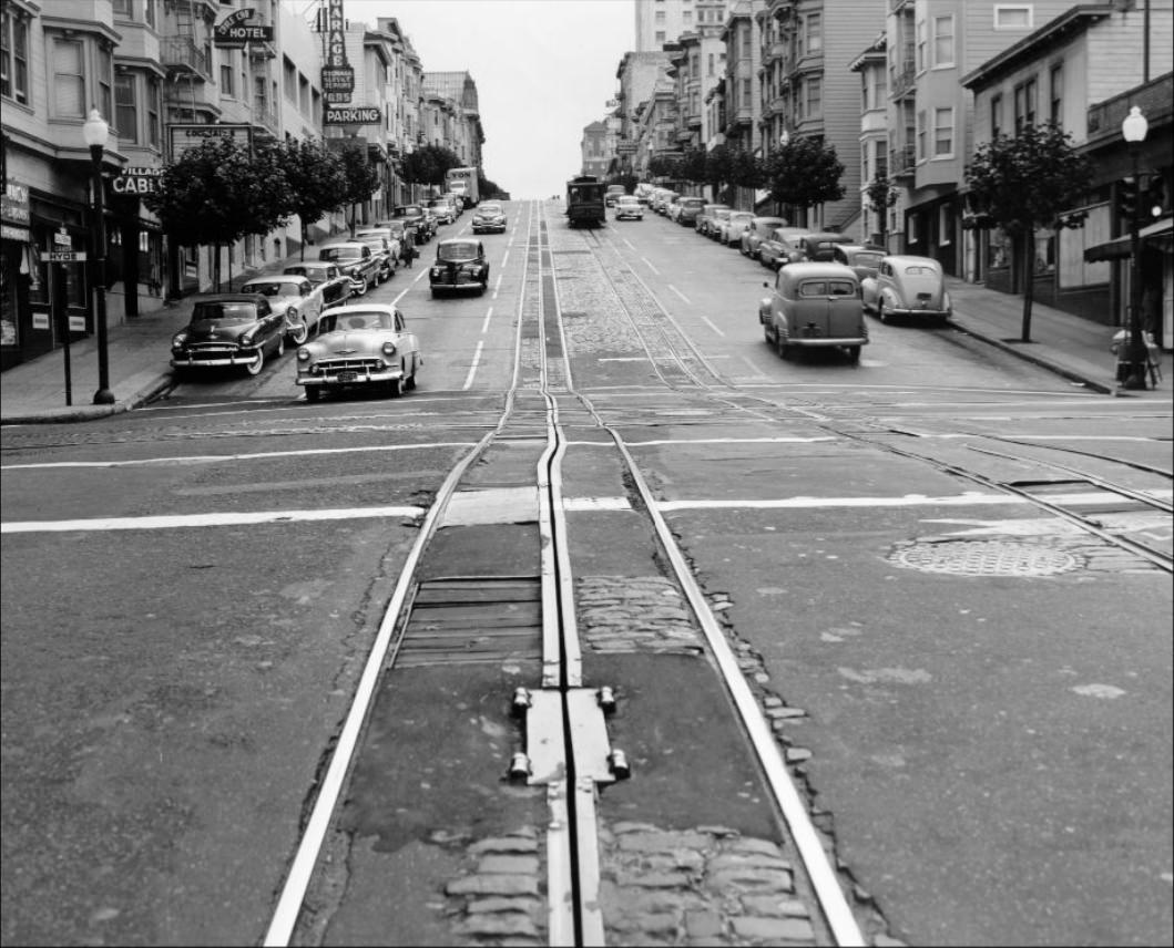 #46 California and Hyde Street, 1954.