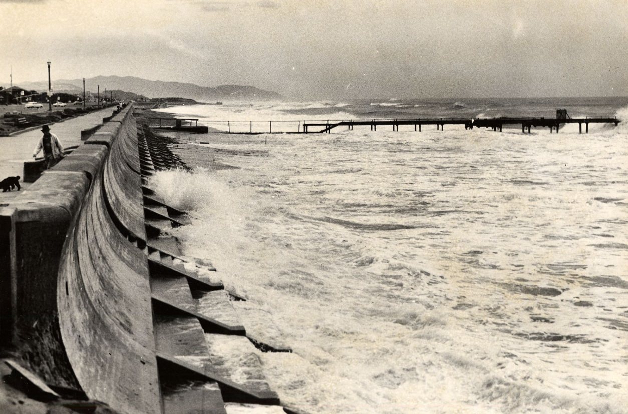 #67 High tide at Ocean Beach, 1959.