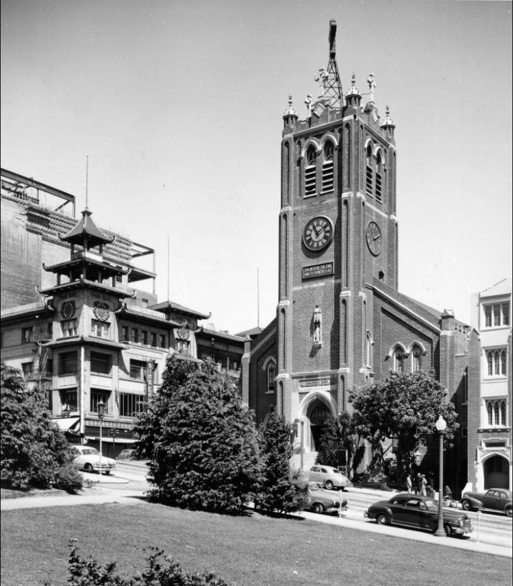 #8 Old St. Mary’s Church and a Chinese pagoda, circa 1957.