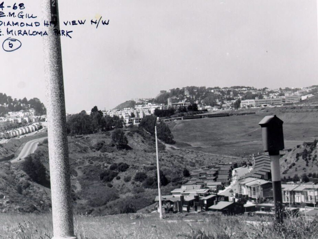 #24 Diamond Heights view northwest and Miraloma Park, 1968.