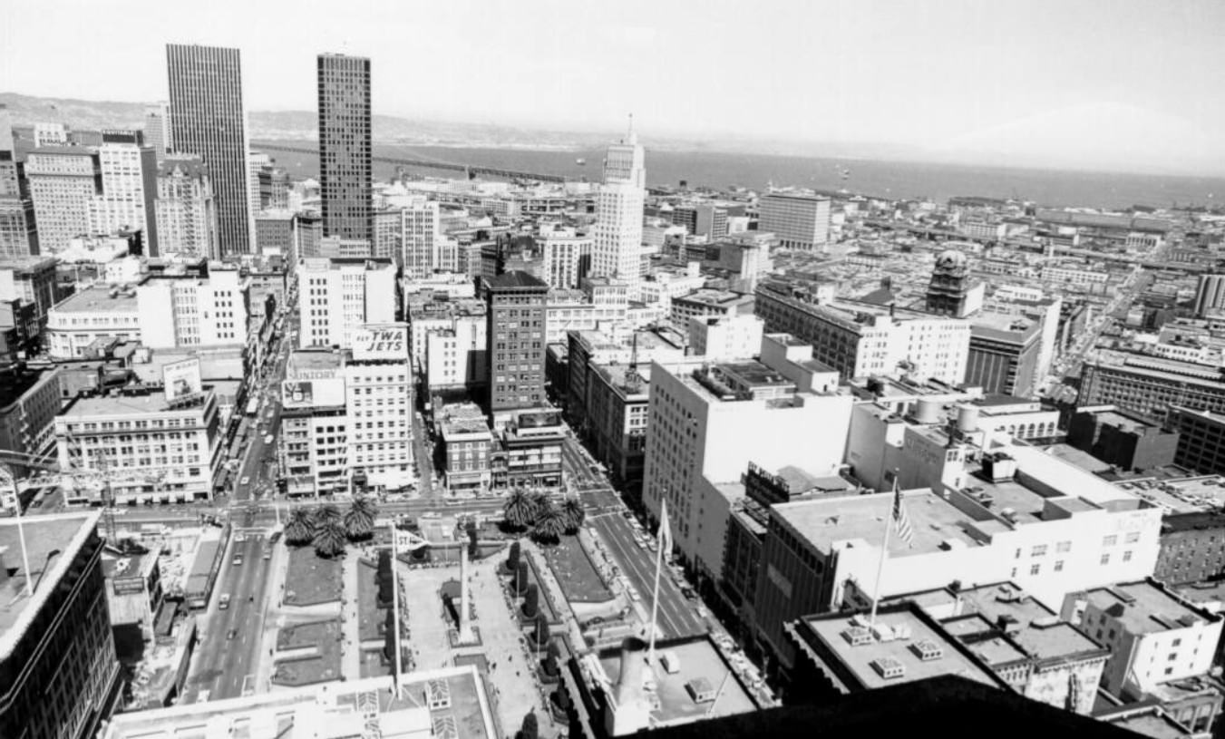 #106 View of downtown, 1960s.