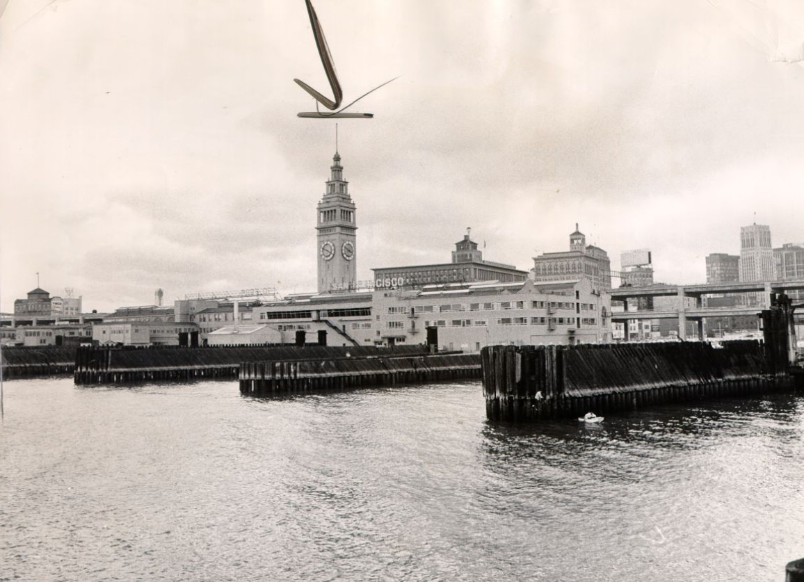 #119 View of the Ferry Building from San Francisco Bay, 1963.