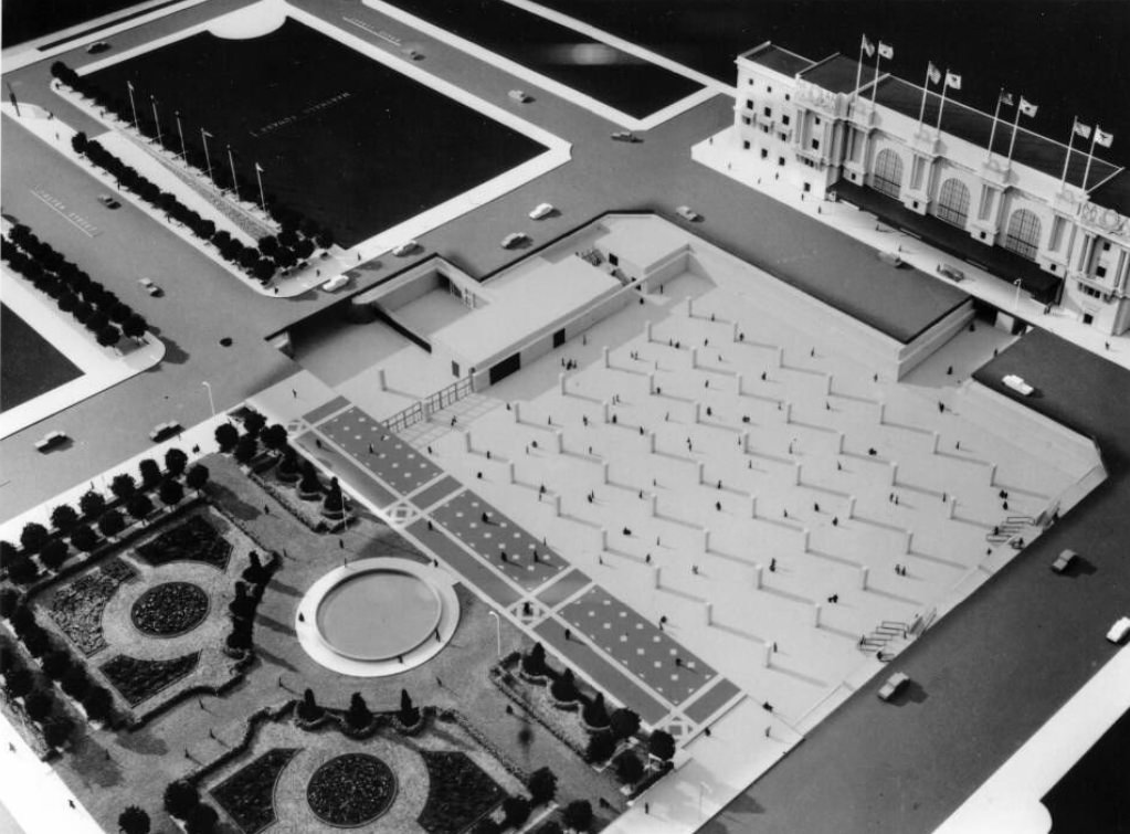 #188 Floor plan of Civic Center exhibit hall, 1960s.