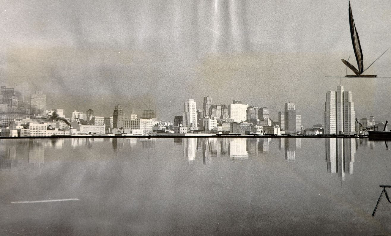 #30 View of San Francisco from a helicopter landing platform on top of the Hall of Justice, 1960.