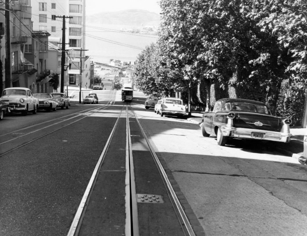 #13 View of Bay from top of Hyde Street hill, 1961.