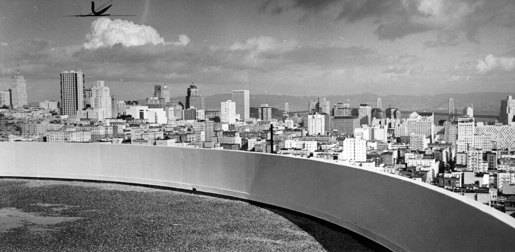 #42 View from Carillon Tower apartments, near the Western Addition, looking east, 1964.
