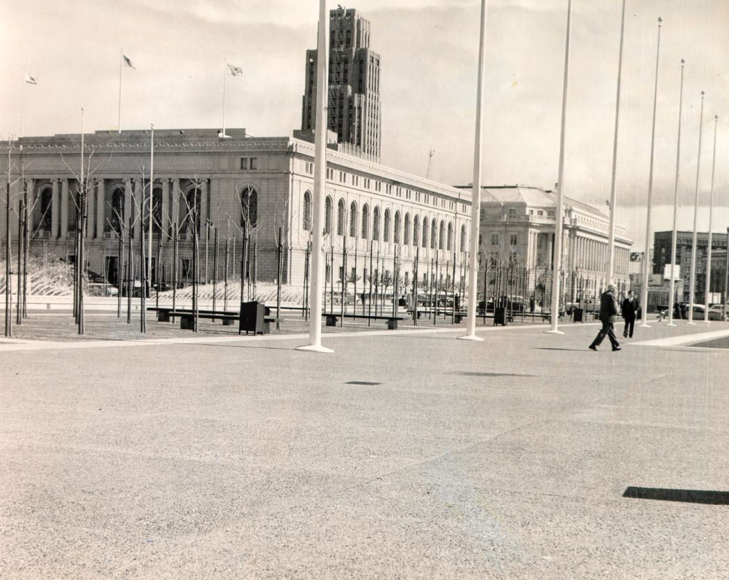 #3 View of the Main Library from Civic Center Plaza, 1962.