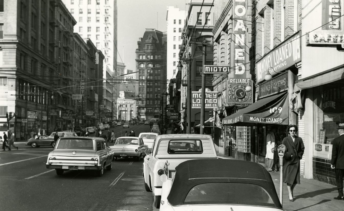 #4 Third Street looking towards Market, 1963.