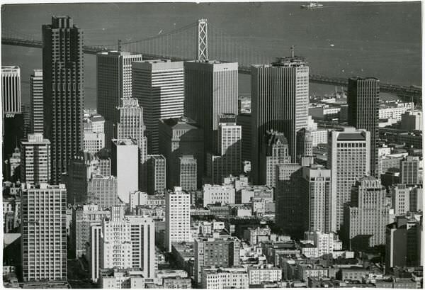 #172 Aerial view of downtown San Francisco, 1975.