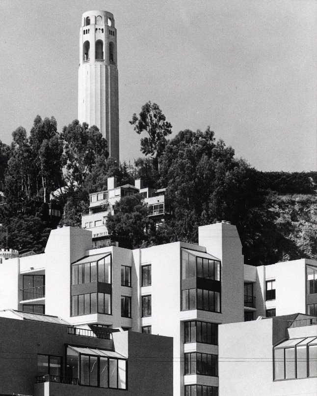 #60 Telegraph Landing Condominiums with Coit Tower in the background, 1975.