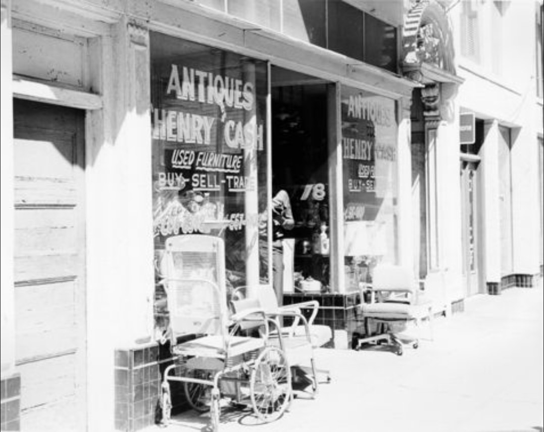 #71 Used furniture and antique store at 778 McAllister Street, 1971.