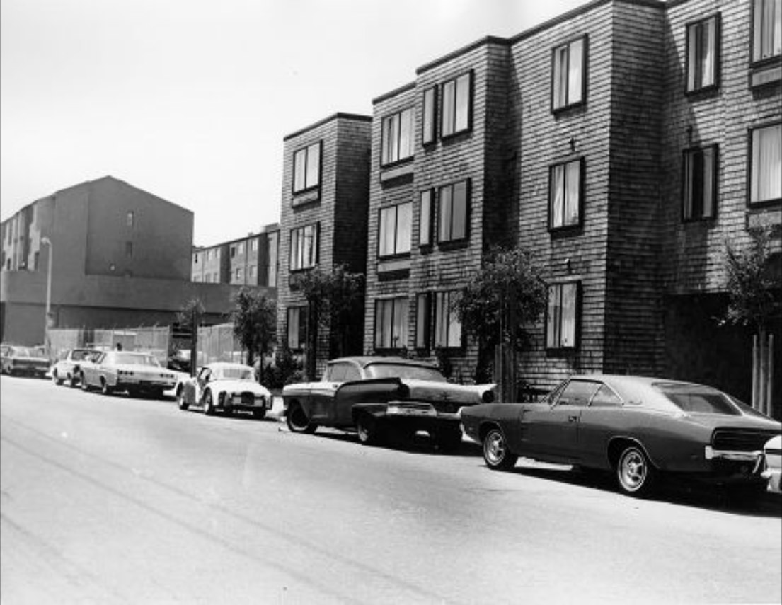 #183 Housing on McAllister Street east of Webster, 1971.