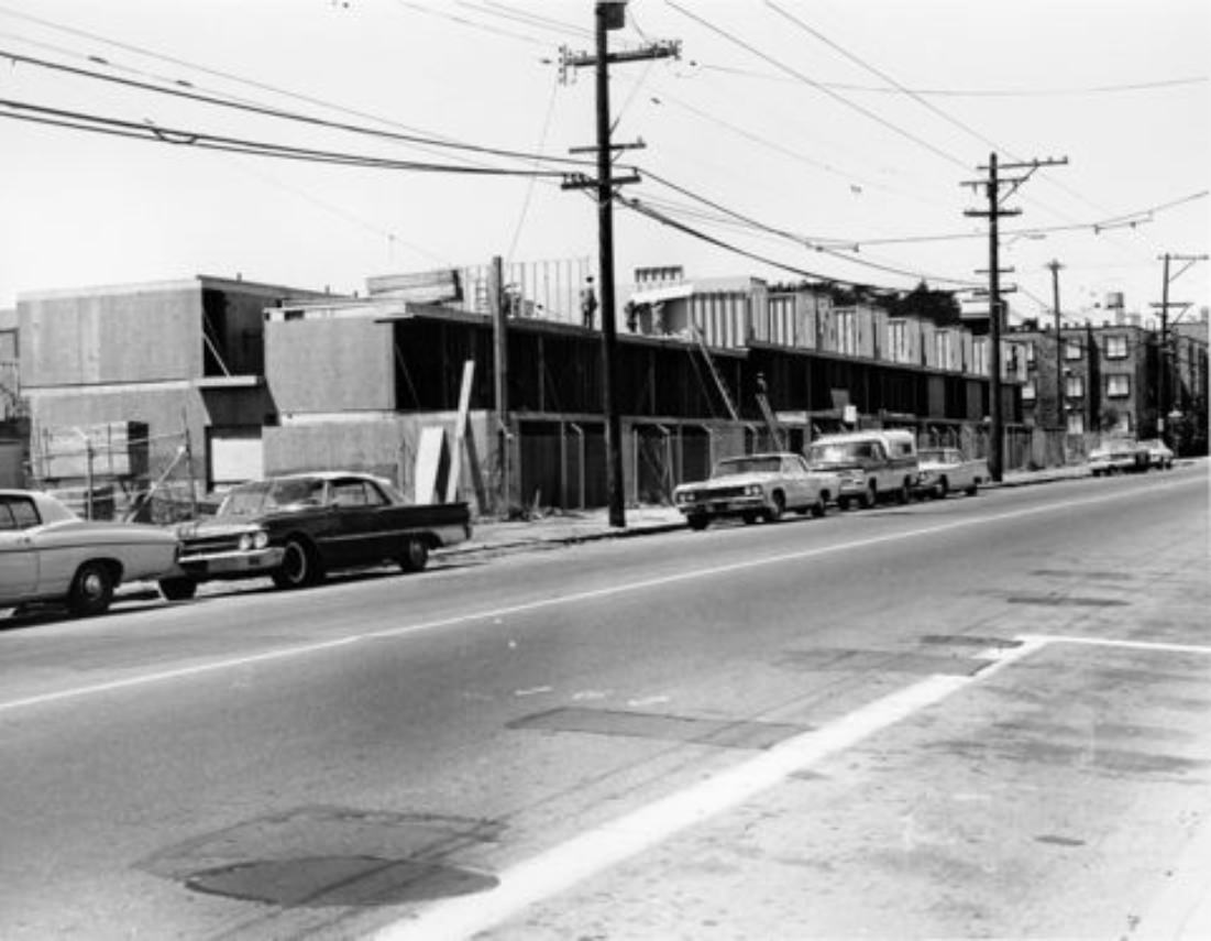 #185 Building construction on McAllister Street at Webster, 1971.