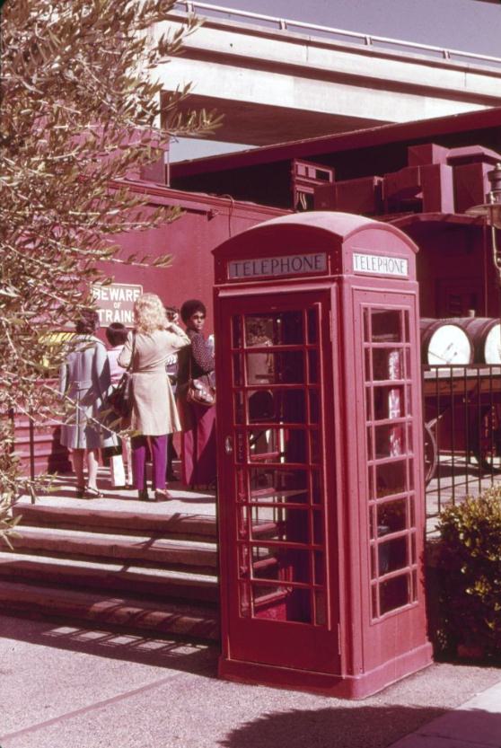 #85 Telephone booth at Victoria Station restaurant, 1975.