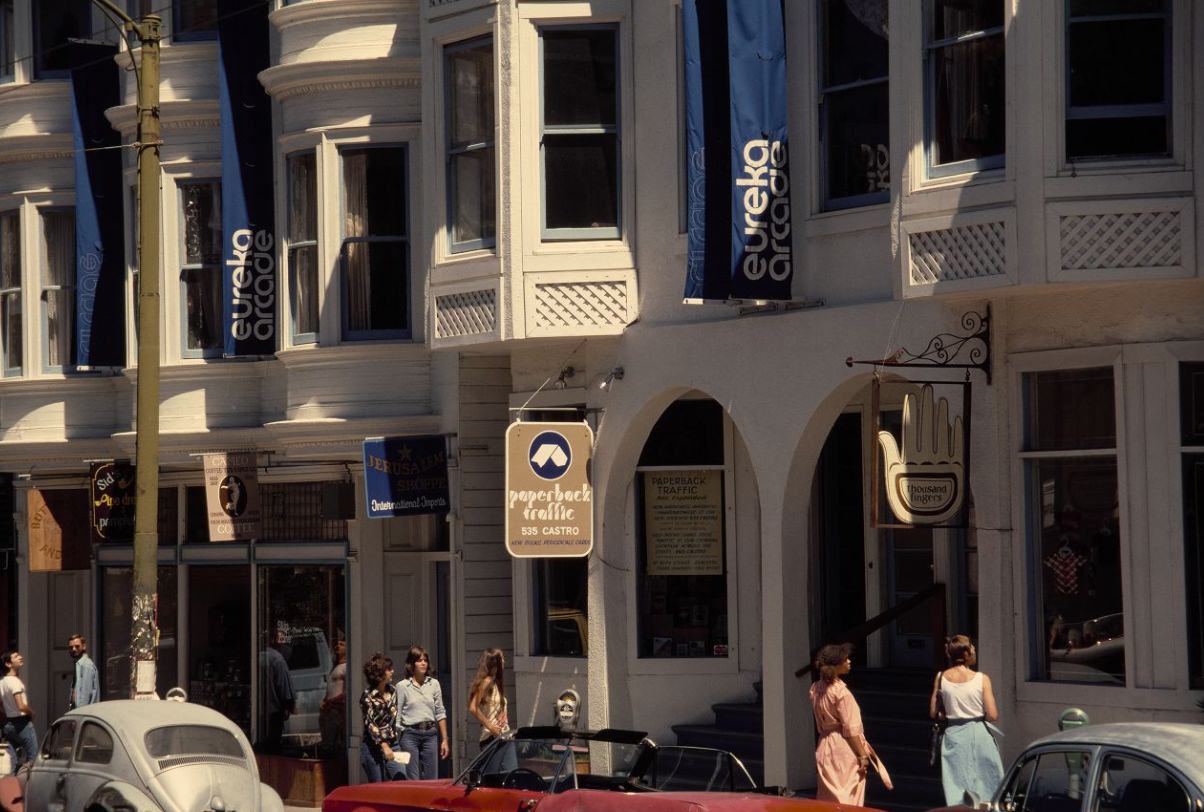 #196 Castro Street storefronts, circa 1974-1976.