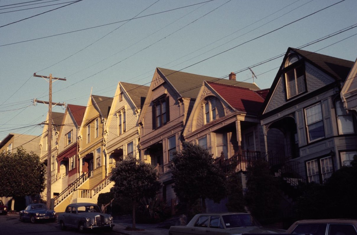 #207 Row of Victorian houses, 1976.
