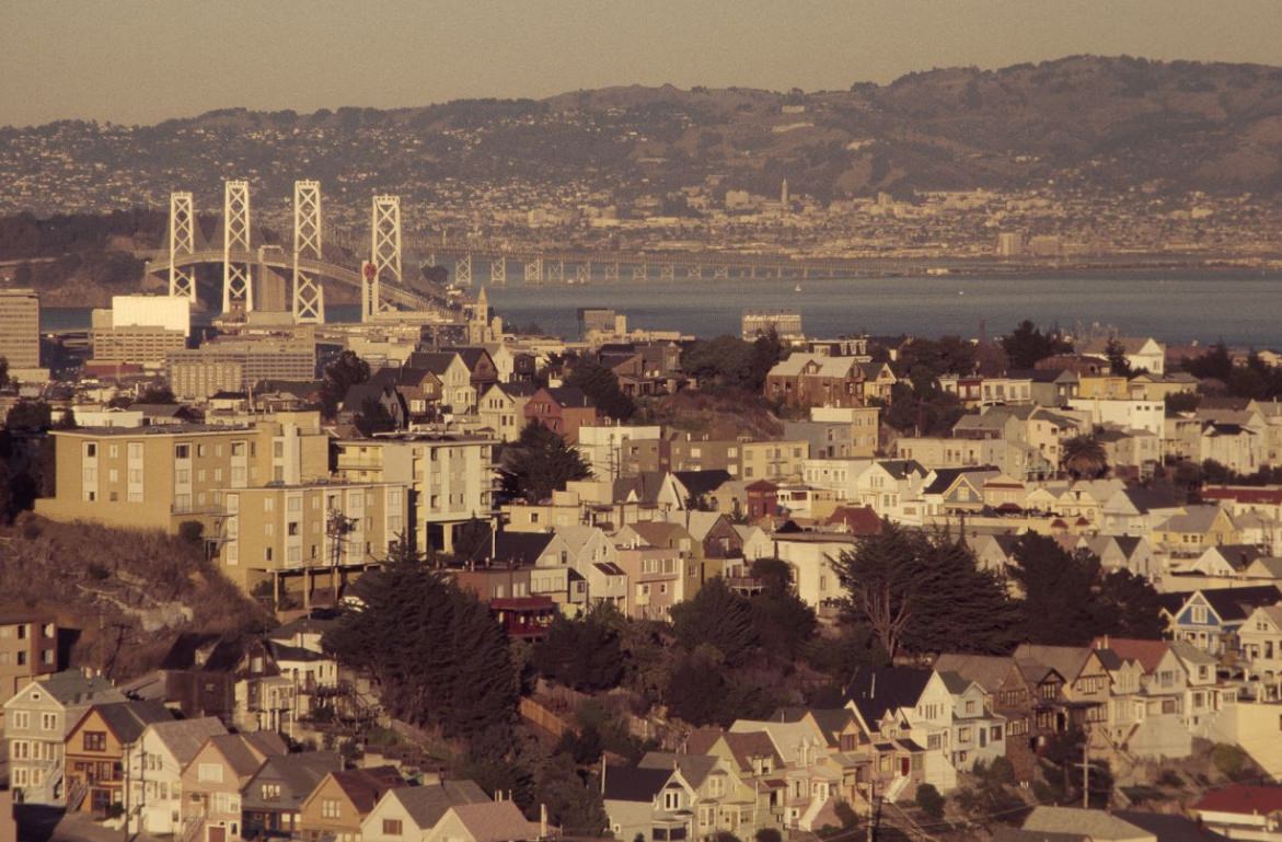 #3 Bay Bridge and San Francisco skyline, 1975.
