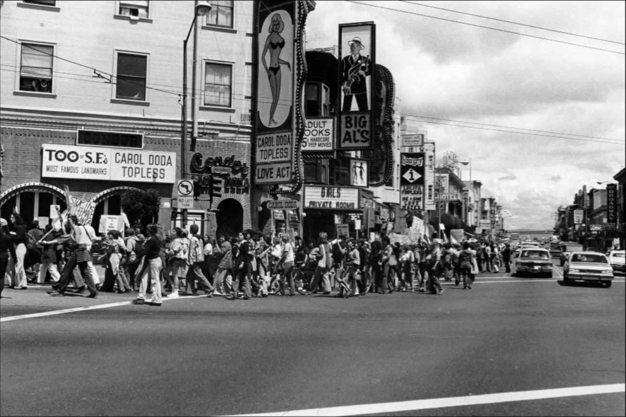 #18 Women’s first march against pornography, Broadway/Columbus, 1977.