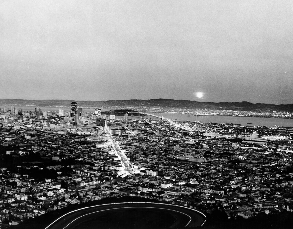 #135 Nighttime view from Twin Peaks, 1970.