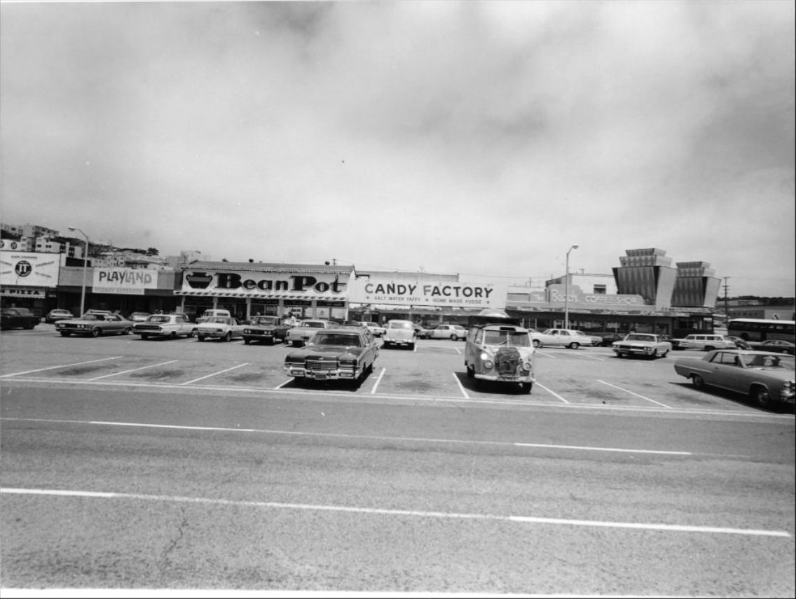 #136 Parking lot near Ocean Beach, 1972.