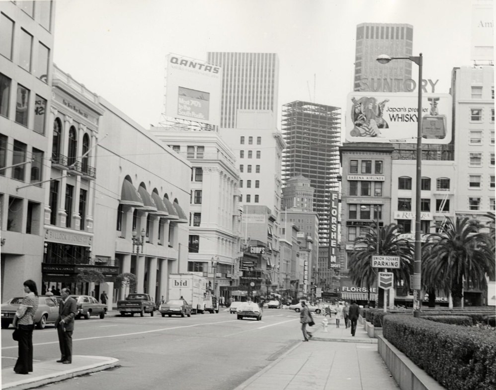 #117 Post Street between Powell and Stockton, 1974.