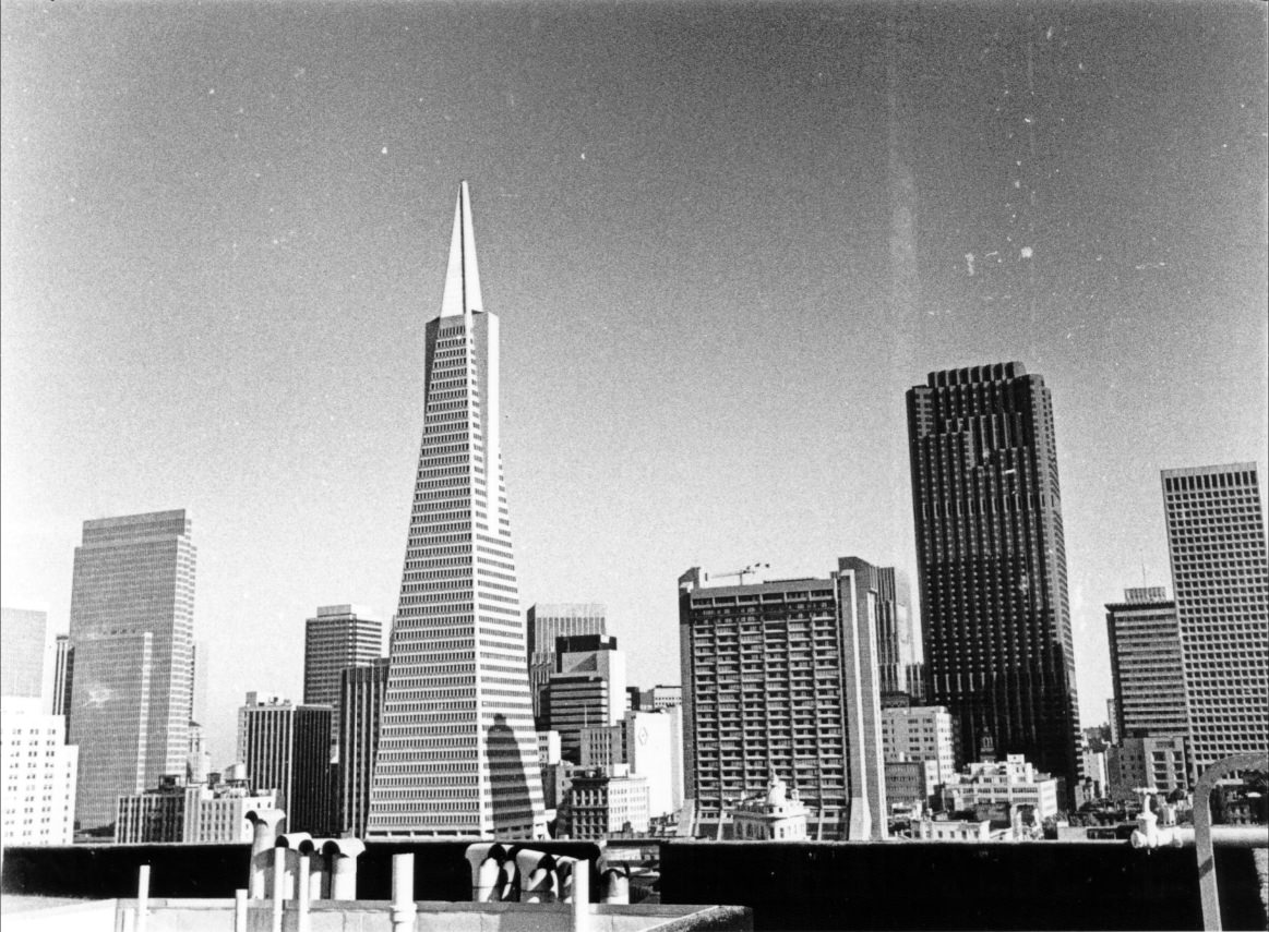 #144 View of the financial district from Romolo and Broadway, 1971.