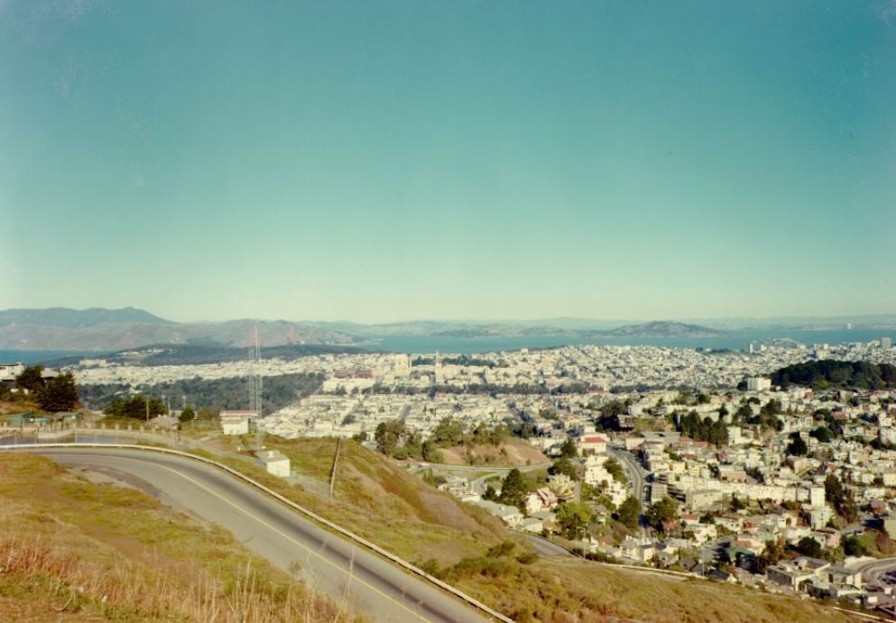 #153 View of the Golden Gate Bridge from Twin Peaks, 1974.