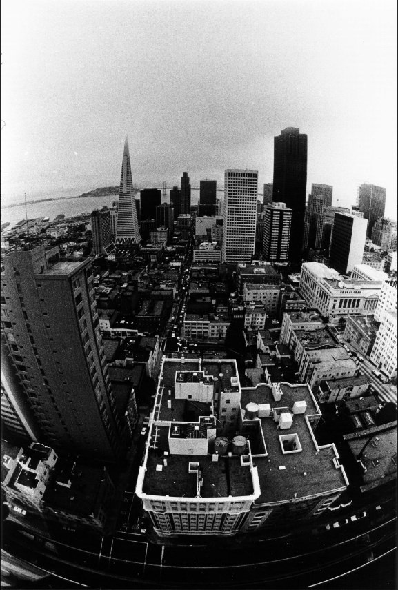 #46 View from an outside elevator on the Fairmont Hotel, 1971.