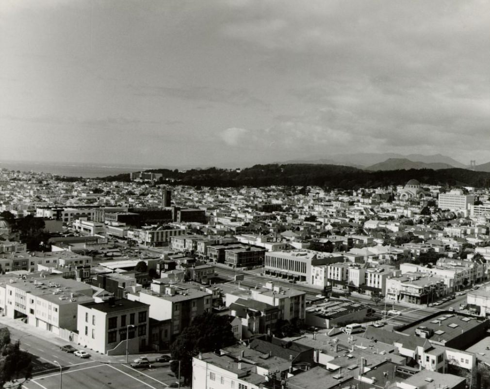 #28 Richmond district from Lone Mountain, 1983.