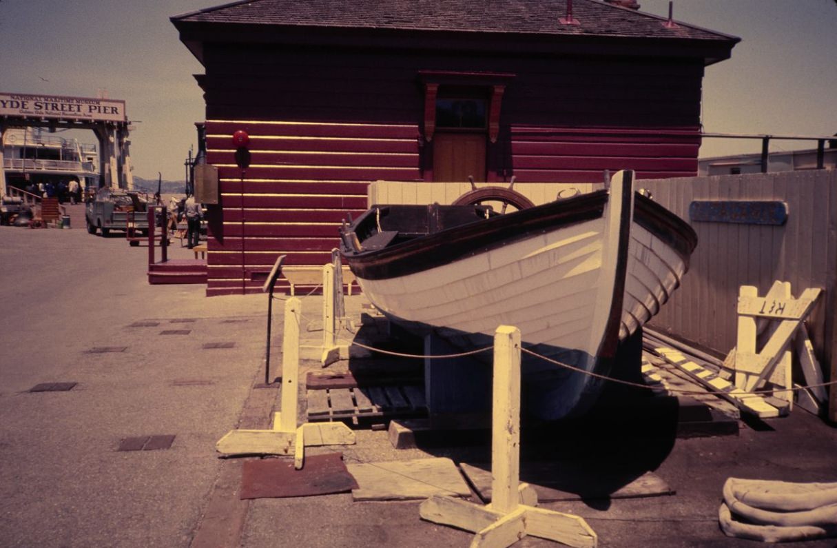 #79 Boat on display at Hyde Street Pier, 1984.