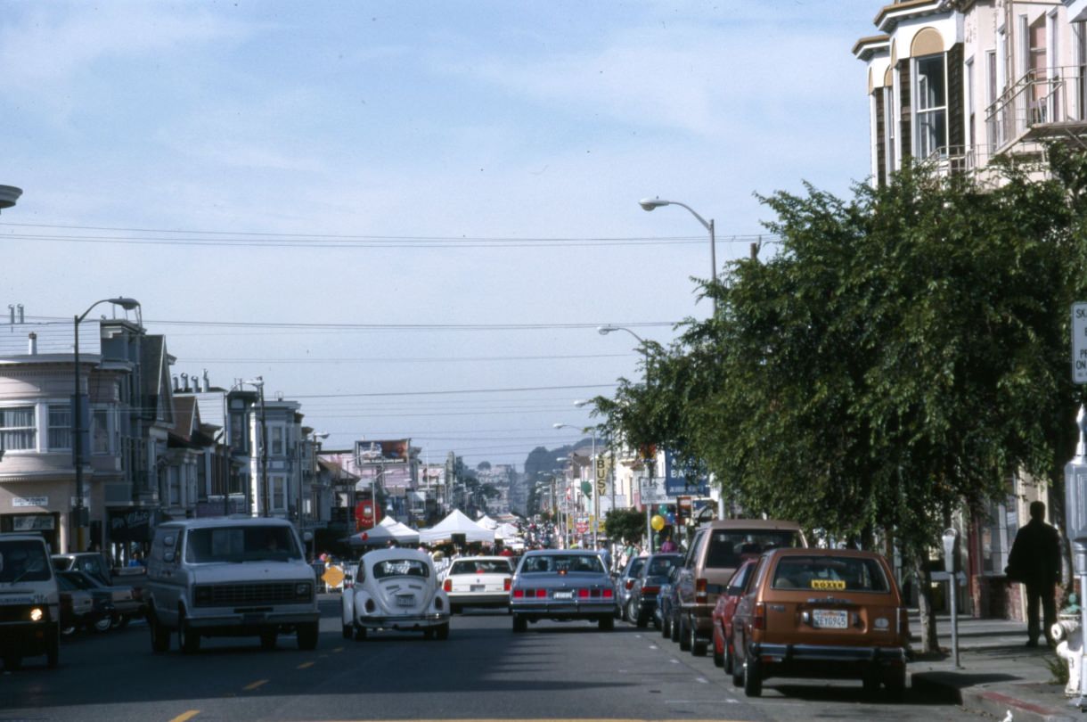 #41 Clement Street facing west, from Arguello Boulevard, 1992.