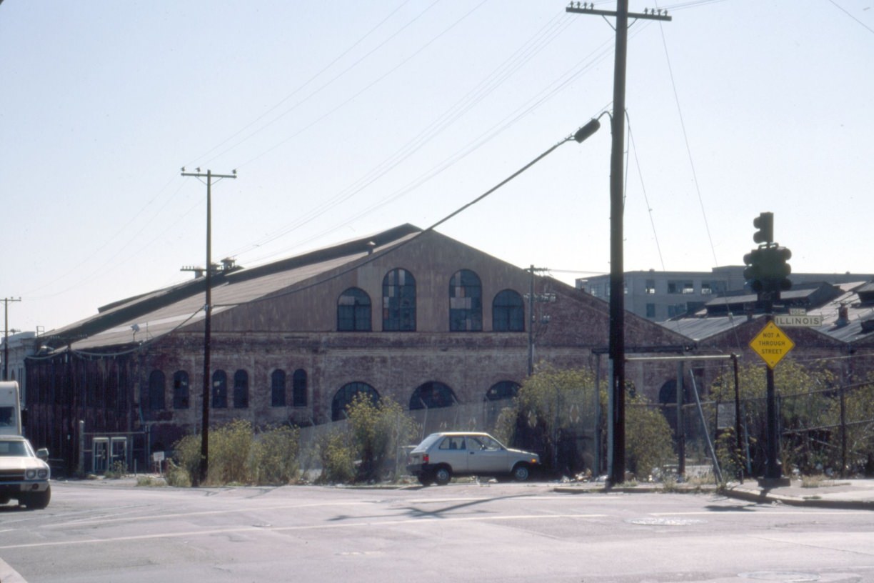 #34 20th Street at Illinois, looking east at shipyard buildings, 1994.