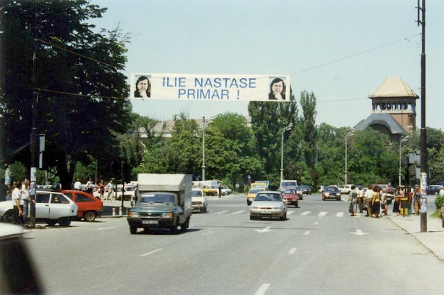#21 Ilie Năstase’s mayoral campaign in Bucharest, 1990s.
