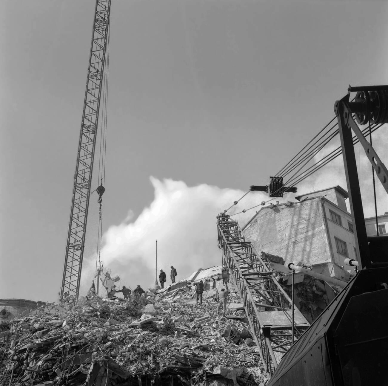 #20 Rescue operation after the deadly earthquake in Bucharest, Romania, March 1977.