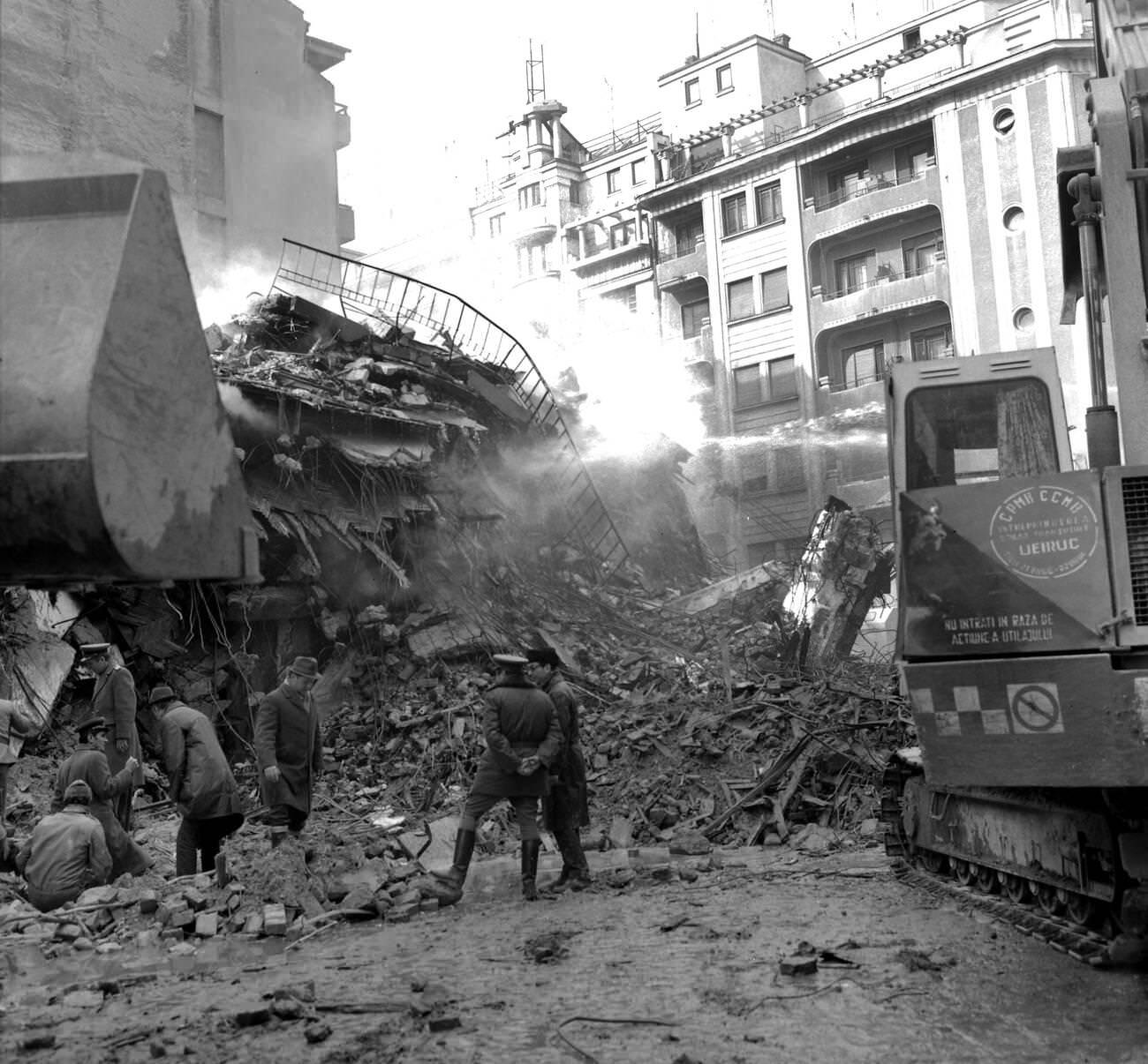 #34 Rescue operation after the deadly earthquake in Bucharest, Romania, March 1977.