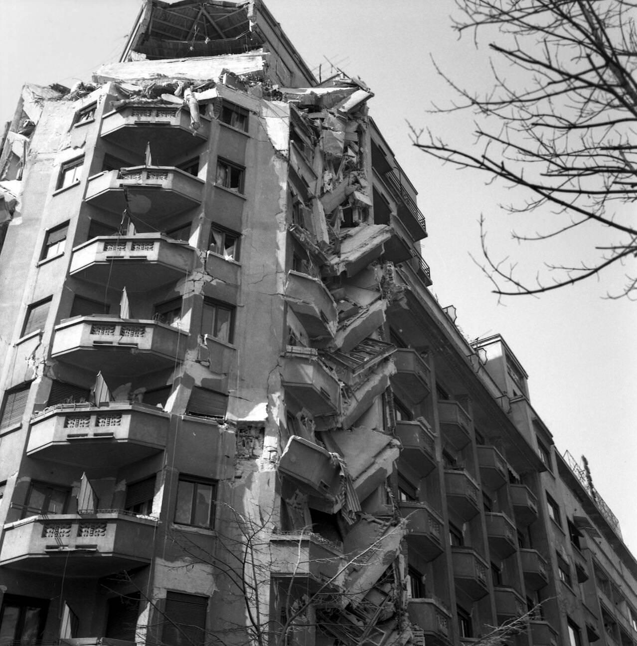 #4 Apartment building damaged by the deadly earthquake in Bucharest, Romania, March 1977.