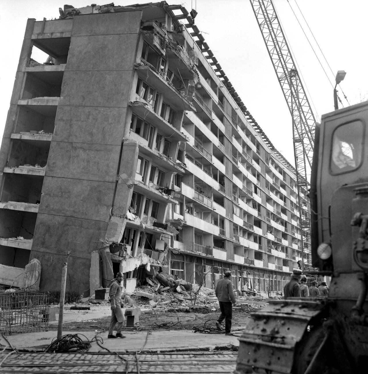 #40 Apartment building damaged by the deadly earthquake in Bucharest, Romania, March 1977.