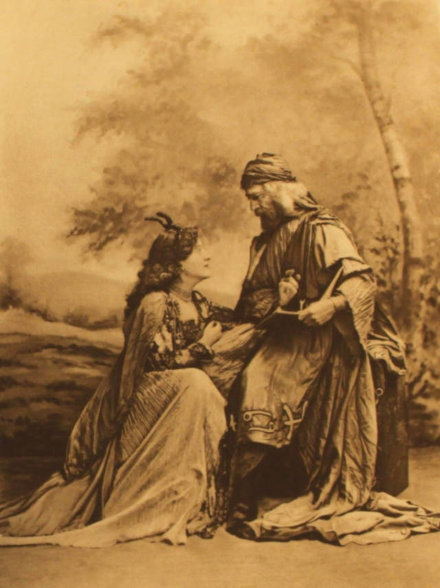 #42 Mr and Mrs Hall Walker as the magician Merlin and Vivian the Lady of the Lake who enchants him in some versions of the story.