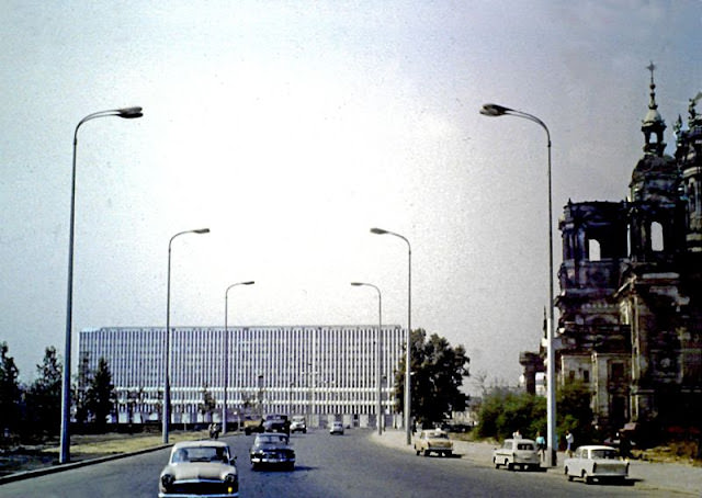 #57 East Berlin with Berlin Cathedral and GDR Foreign Office, 1960s.