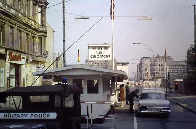 #60 Checkpoint Charlie in East Berlin, 1960s.