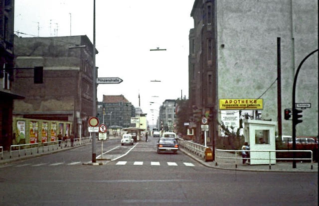 #61 Checkpoint Charlie in East Berlin, 1960s.