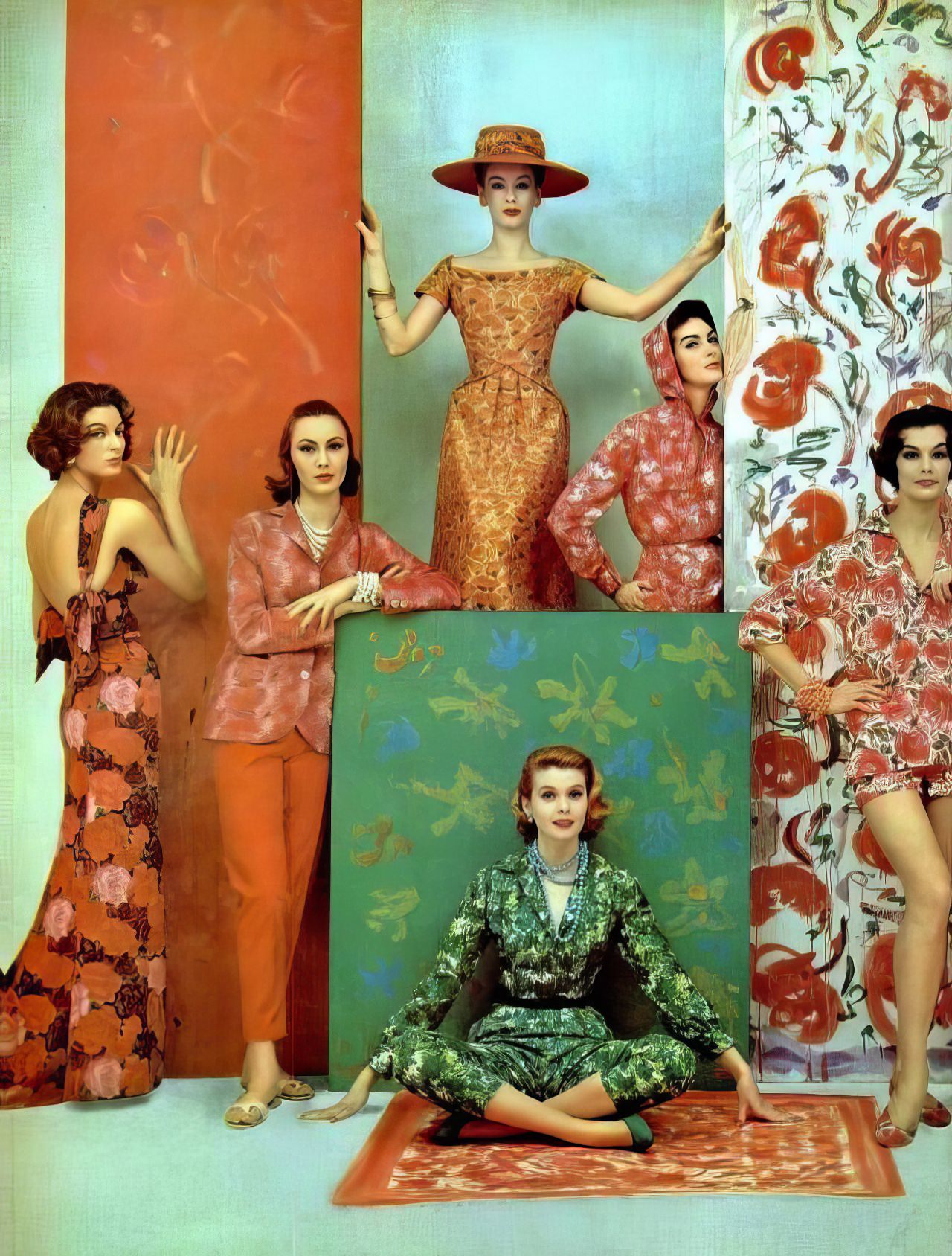 #23 Floral print fashions, 1957.