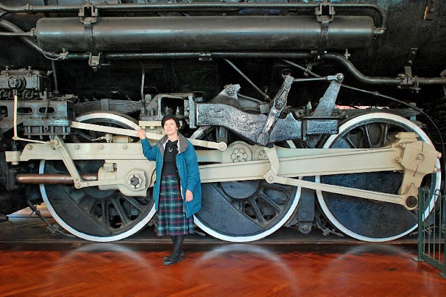 #28 Looking small in comparison – The C&O no. 1601 Allegheny locomotive at The Henry Ford Museum