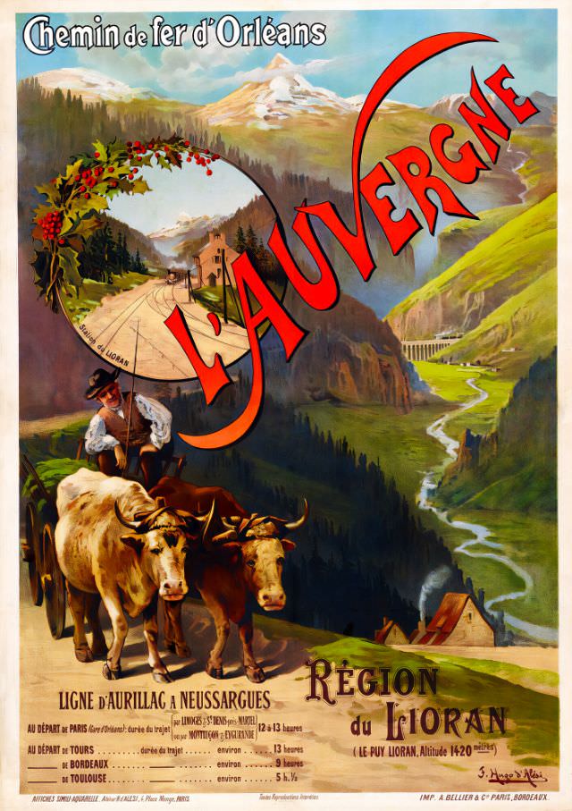 #14 Chemin de Fer d’Orléans, L’Auvergne, circa 1890s